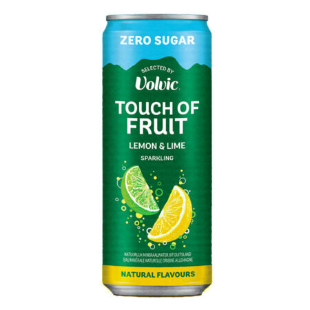 VOLVIC | Touch of Fruit Sparkling | Lemon & Lime Zero | 24 x 33 cl | Canette